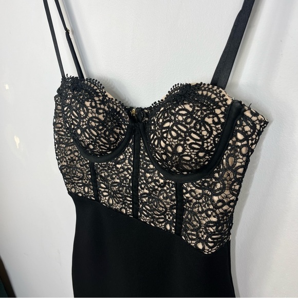 Mind Code Size Small Black Lace Corset Bodycon Dress NN13 - Picture 2 of 8